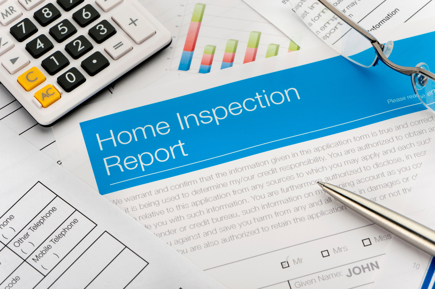 Close up of a home inspection report